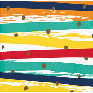 Birthday Stripes Beverage Napkins 16ct | Generic Birthday