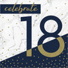 Navy and Gold 18 Luncheon Napkins 16ct | Milestone Birthday