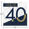 Navy and Gold 40  Luncheon Napkins 16ct | Milestone Birthday