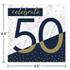 Navy and Gold 50 Luncheon Napkins 16ct | Milestone Birthday
