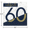 Navy and Gold 60 Luncheon Napkins 16ct 