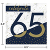 Navy and Gold 65 Luncheon Napkins 16ct | Milestone Birthday