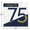 Navy and Gold 75 Luncheon Napkins 16ct | Milestone Birthday