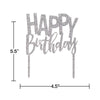 Silver Acrylic Happy Birthday Cake Topper | Generic Birthday