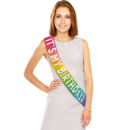 Rainbow It's My Birthday Sash | Generic Birthday