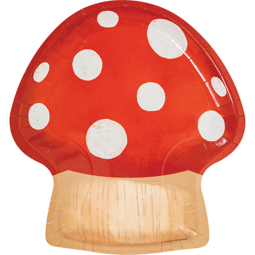 Party Gnomes Mushroom 9in Plates 8ct  | Kid's Birthday