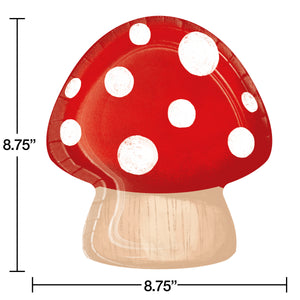 Party Gnomes Mushroom 9in Plates 8ct  | Kid's Birthday