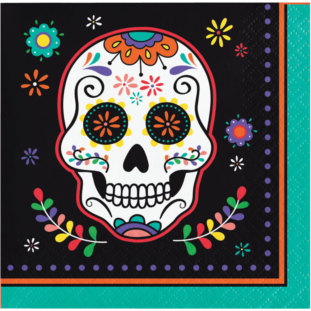 Dia De Los Muertos Beverage Napkins 16ct | Halloween