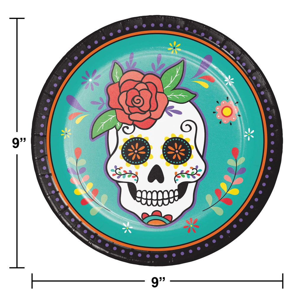 Dia De Los Muertos 9in Plates 8ct | Halloween