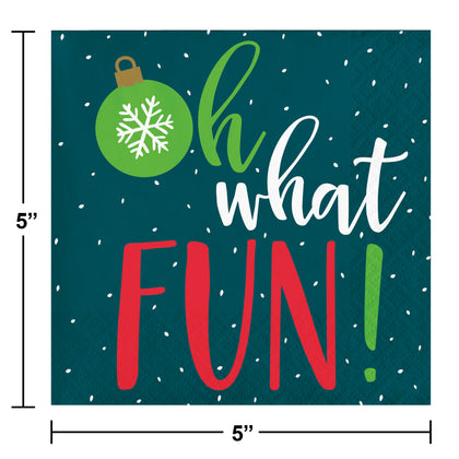 Oh What Fun Beverage Napkins 16ct | Christmas