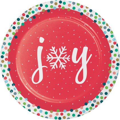 7in Paper Plates Joy 8ct | Christmas