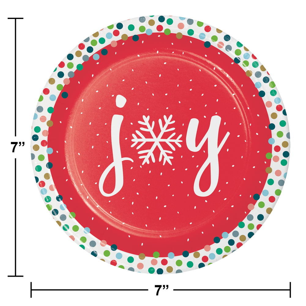 7in Paper Plates Joy 8ct | Christmas