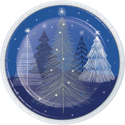 Snowfall 9in Paper Plates 8ct | Christmas
