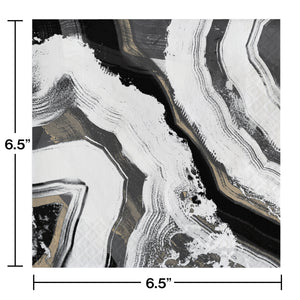 Black and White Agate Luncheon Napkins 16ct | General Entertainment
