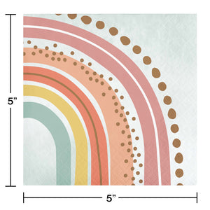 Boho Rainbow Beverage Napkins 16ct | Kid's Birthday