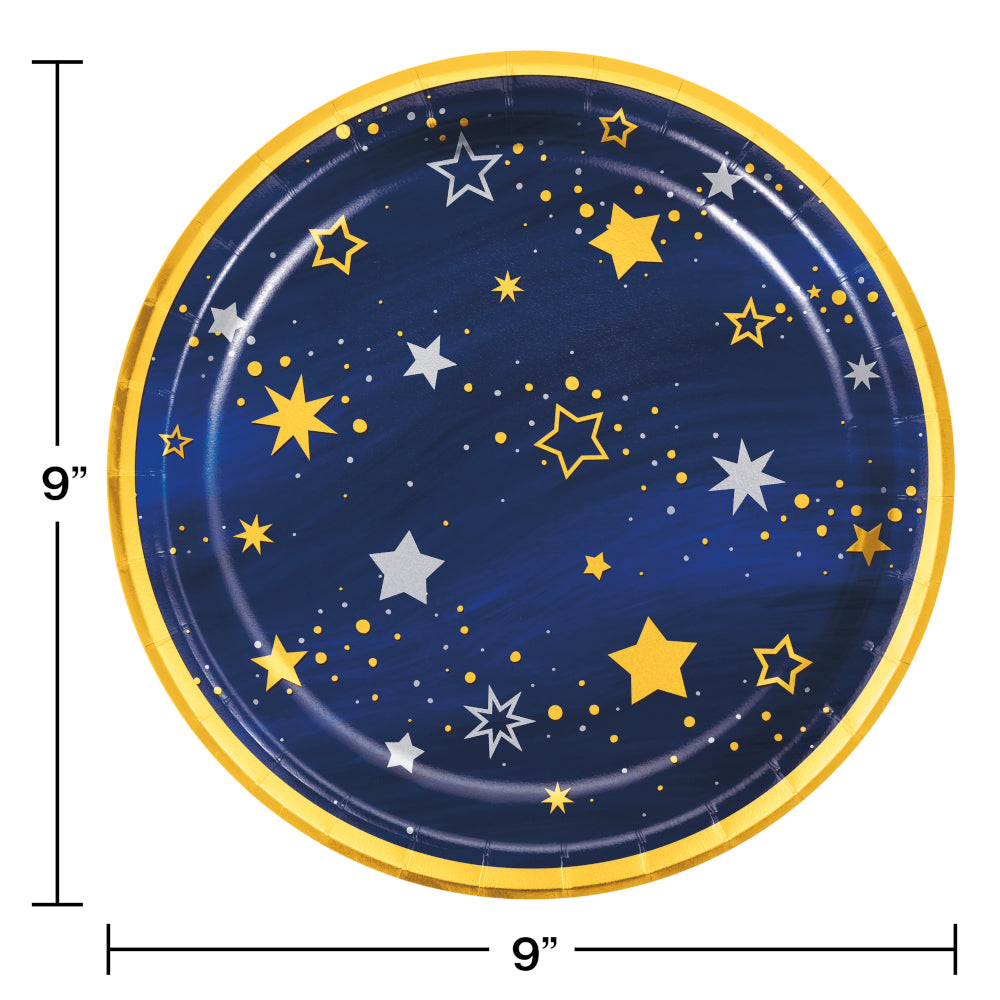 Starry Night Star 9in Foil Plates 8ct | General Entertainment