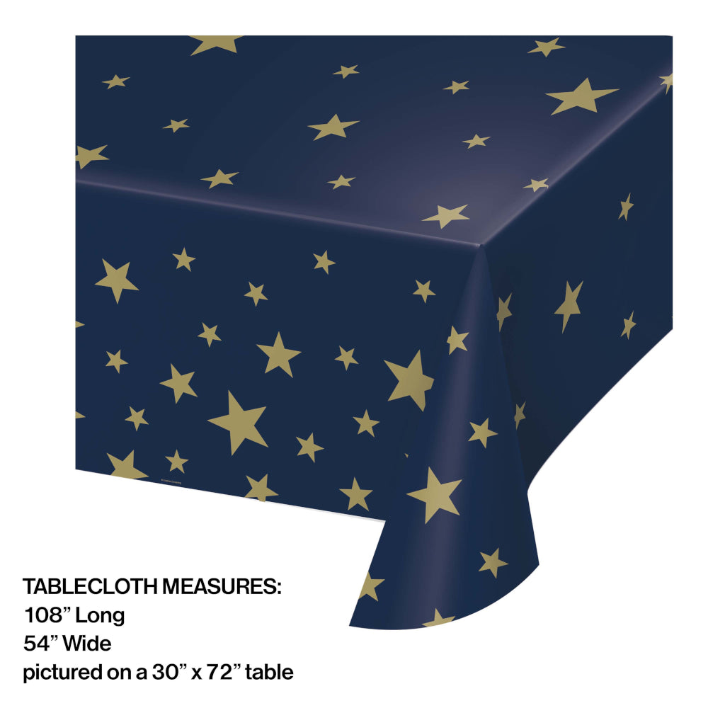 Navy with Gold Stars Table Cover | General Entertainment