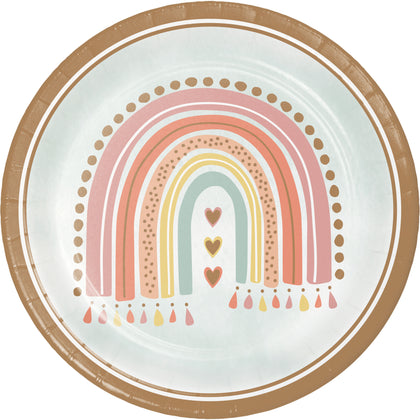 Boho Rainbow 9in plates 8ct | Kid's Birthday