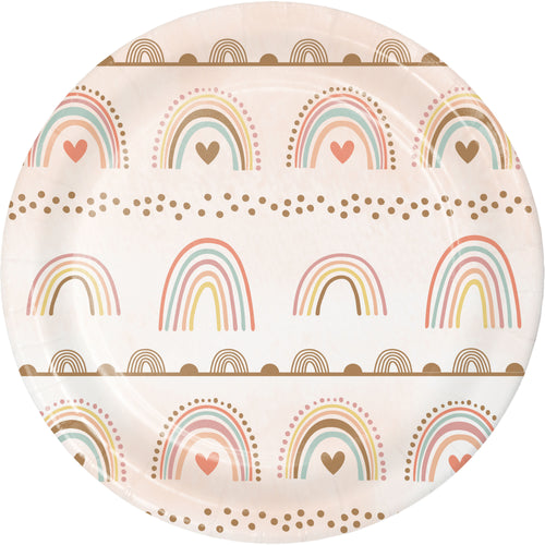 Boho Rainbow 7in plates 8ct | Kid's Birthday