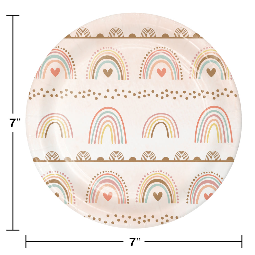 Boho Rainbow 7in plates 8ct | Kid's Birthday
