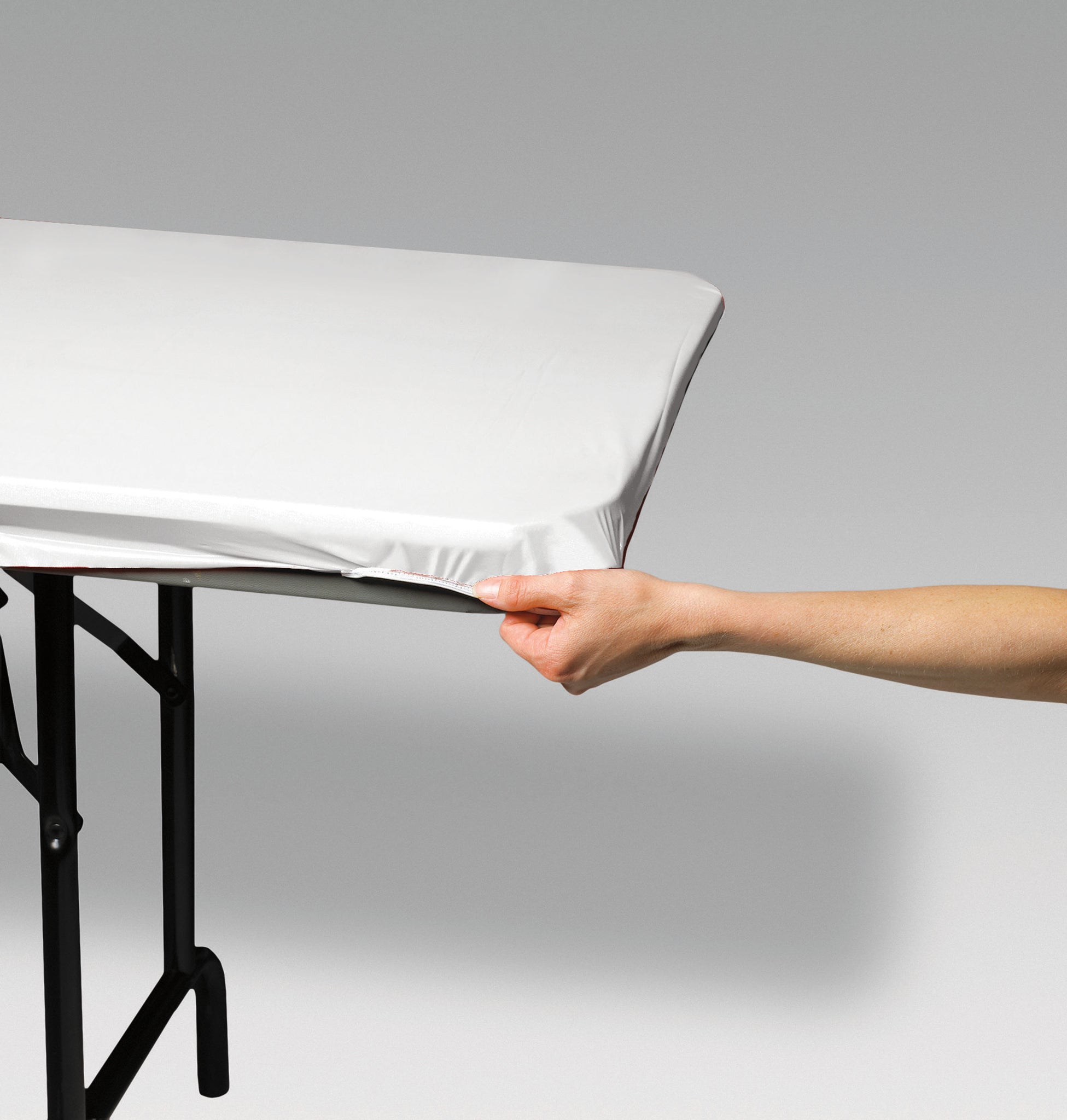 Stay Put White Rectangle Table Cover | Solids