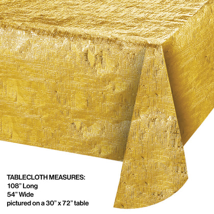 Embossed Gold Metallic Table Cover | Metallic