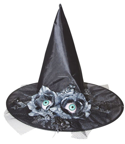 Witch Hat w/Eyeballs & Flowers