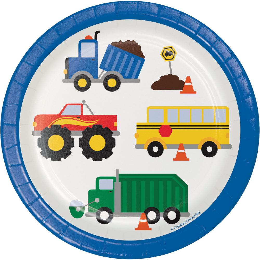 Traffic Jam 7" Paper Cake Plates | Kid's Birthday