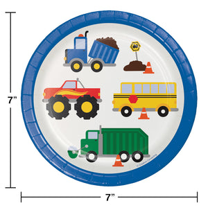 Traffic Jam 7" Paper Cake Plates | Kid's Birthday