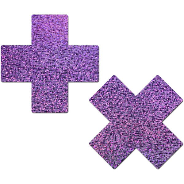 Lilac Glitter Cross Nipple  | Pasties by Pastease®