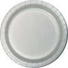 Shimmering Silver Paper 9in Plates 24ct  | Solids