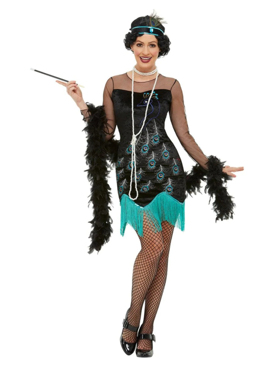 20s Peacock Flapper Costume | Adult