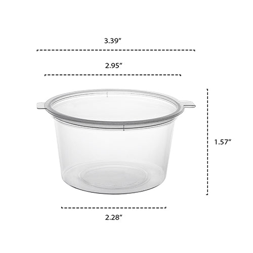 4 oz. Portion Cups With Hinged Lids Clear - 100 Ct.