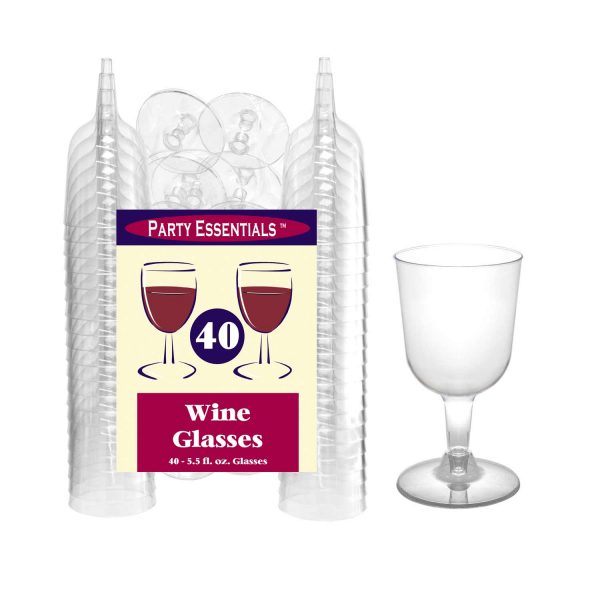 2pc. Wine Glasses - Clear 40ct. WINE5-10/40