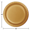 Glittering Gold 10in Paper Dinner Plates 24ct  | Solids