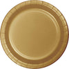 Glittering Gold 10in Paper Dinner Plates 24ct  | Solids