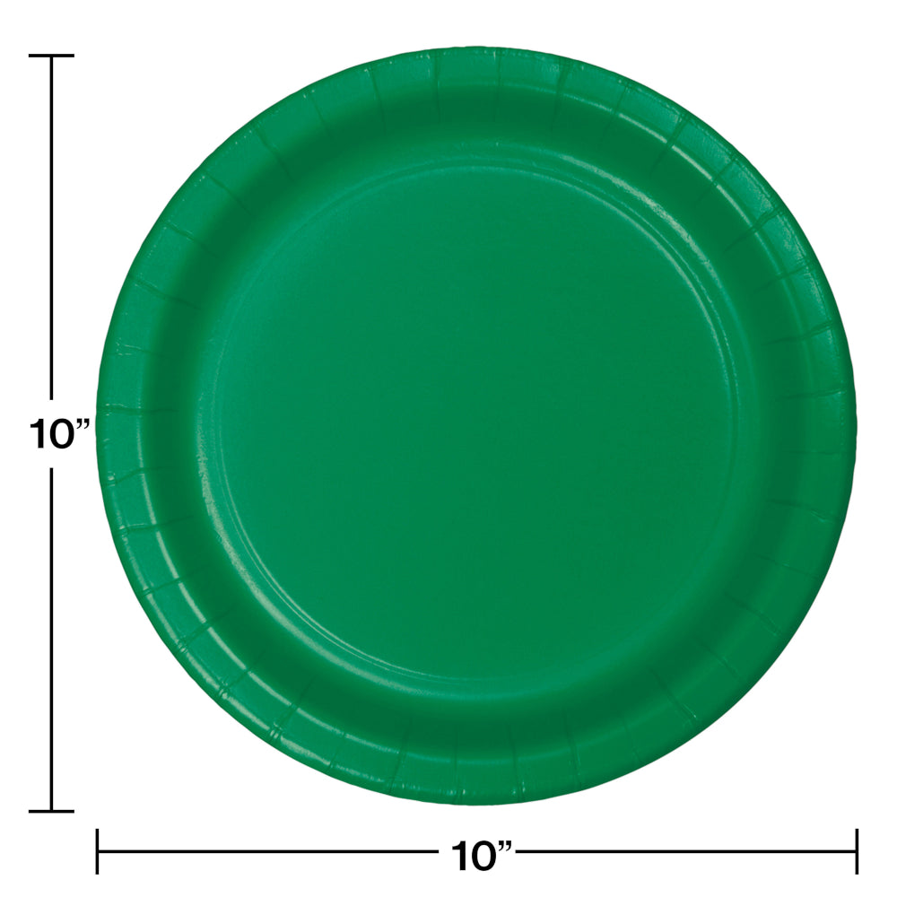 Emerald Green Paper 10" Dinner Plates | Solids