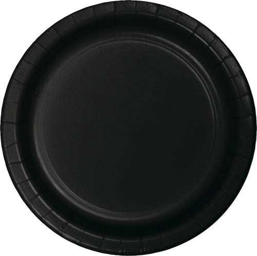 Black Velvet Paper 10in Dinner Plates 24ct | Solids