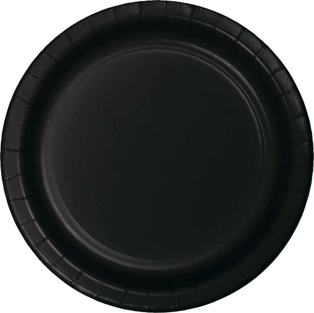 Black Velvet Paper 10in Dinner Plates 24ct | Solids