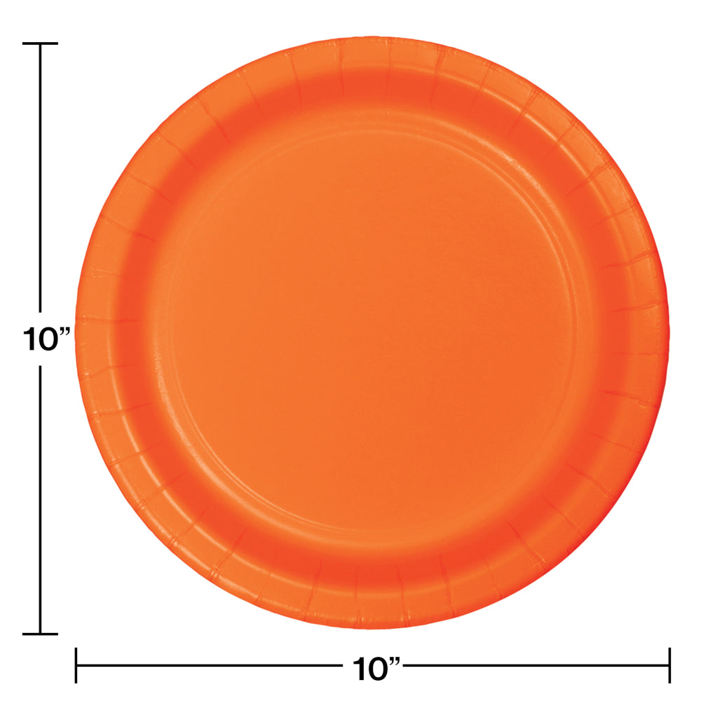 Sun Kissed Orange Paper 10" Dinner Plates | Solids