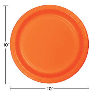 Sun Kissed Orange Paper 10" Dinner Plates | Solids