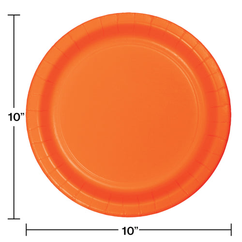 Sun Kissed Orange Paper 10" Dinner Plates | Solids