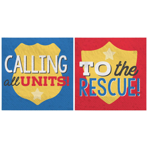 First Responders Beverage Napkins 16ct | Kid's Birthday