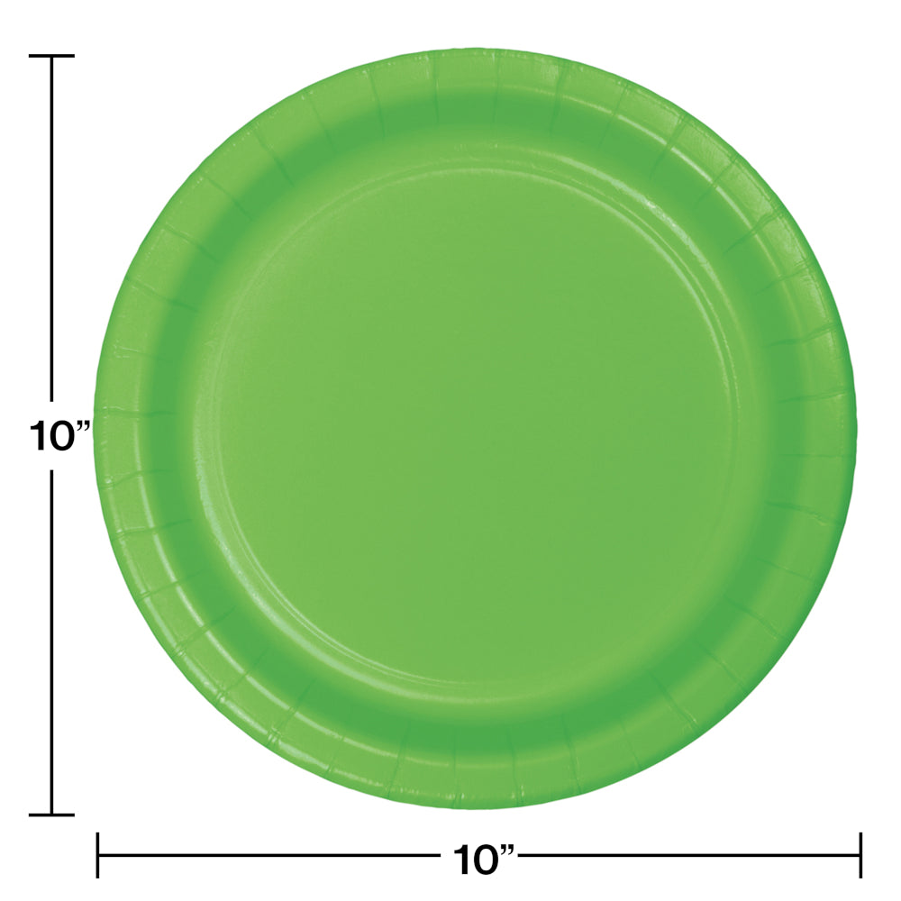 Fresh Lime Paper 10in Dinner Plates 24ct | Solids
