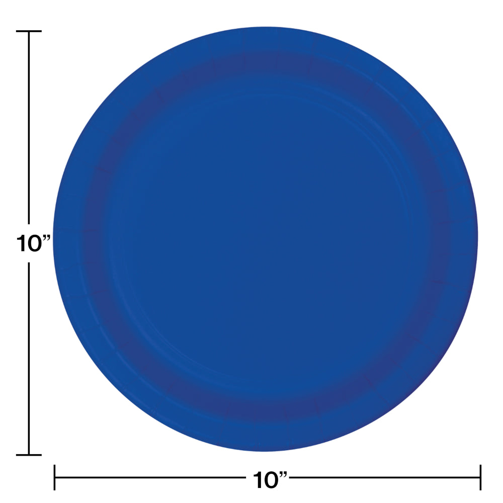 Cobalt Blue Paper 10in Dinner Plates 24ct | Solids