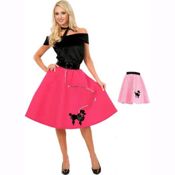 Pink Felt Skirt with Poodle