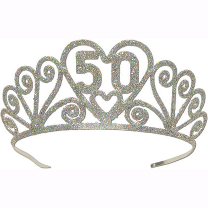 50th birthday glitter tiara