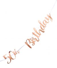 50th Birthday Rose Gold Letter Banner