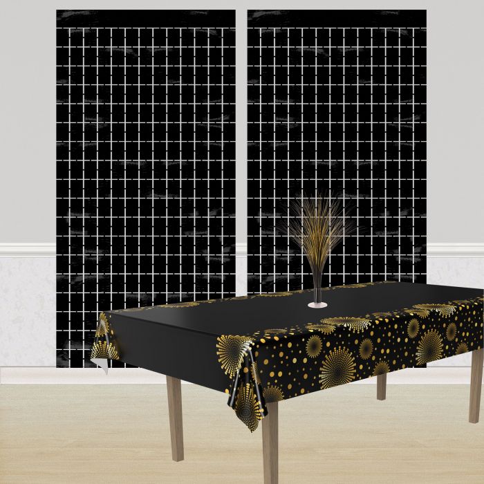 Metallic Square Curtain - Black | General Entertaining