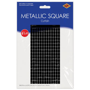 Metallic Square Curtain - Black | General Entertaining